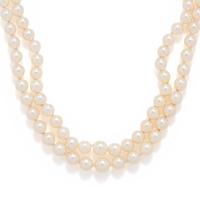 DOUBLE STRAND CULTURED PEARL NECKLACE