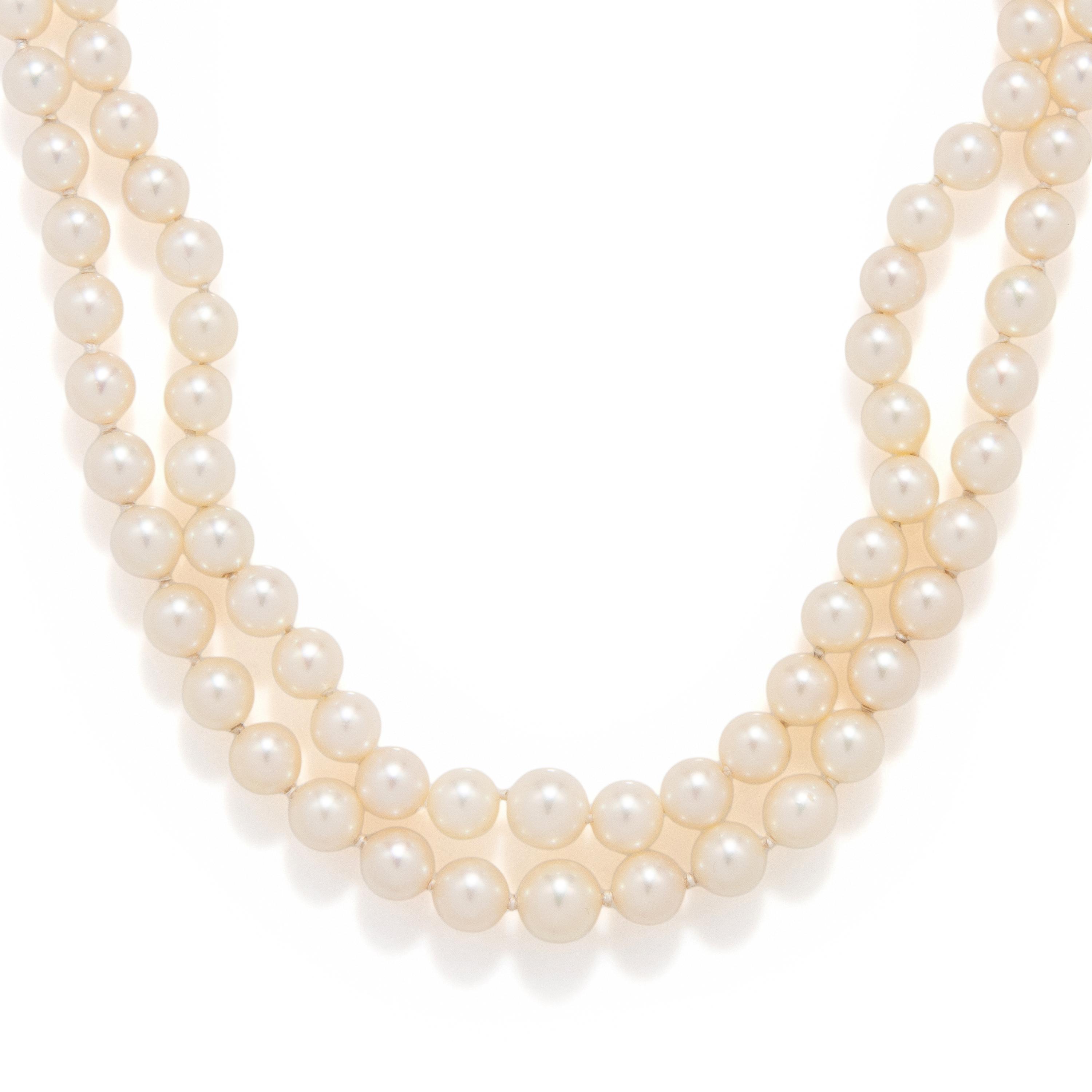 DOUBLE STRAND CULTURED PEARL NECKLACE