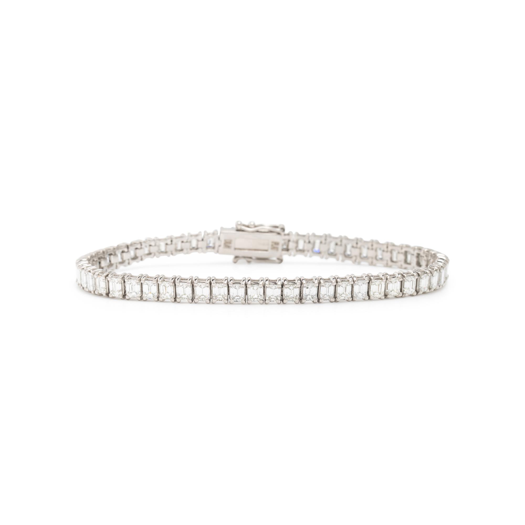 Diamond and Platinum Line Bracelet