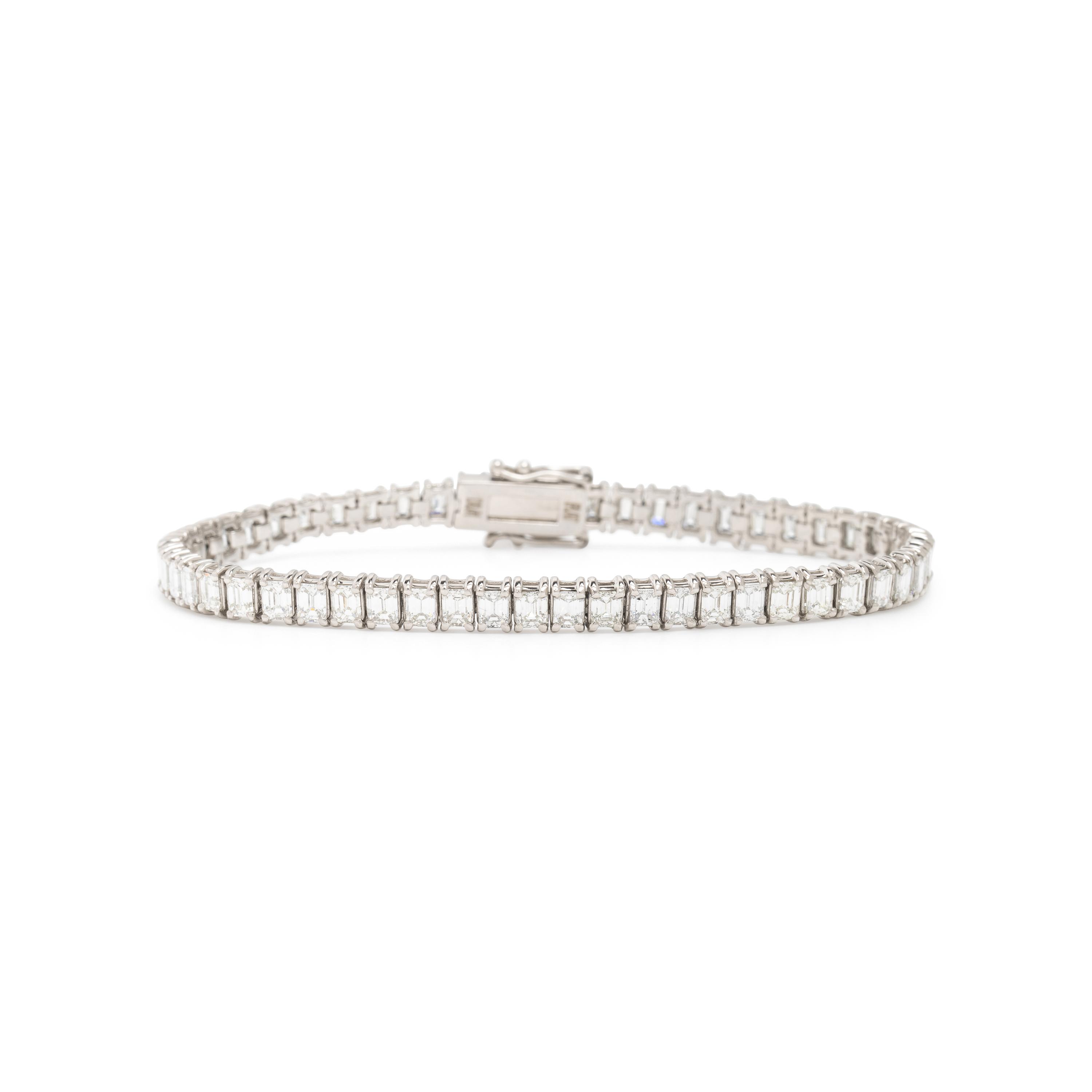 Diamond and Platinum Line Bracelet