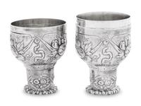 A Pair of German Silver Traveling Cups