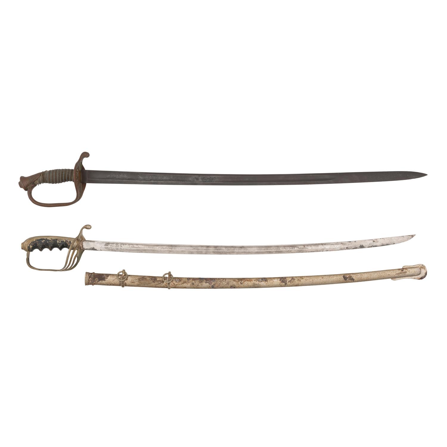 Lot of Two Swords: U.S. M1850 Foot Officers by Horstmann and U.S. M1902 Officers