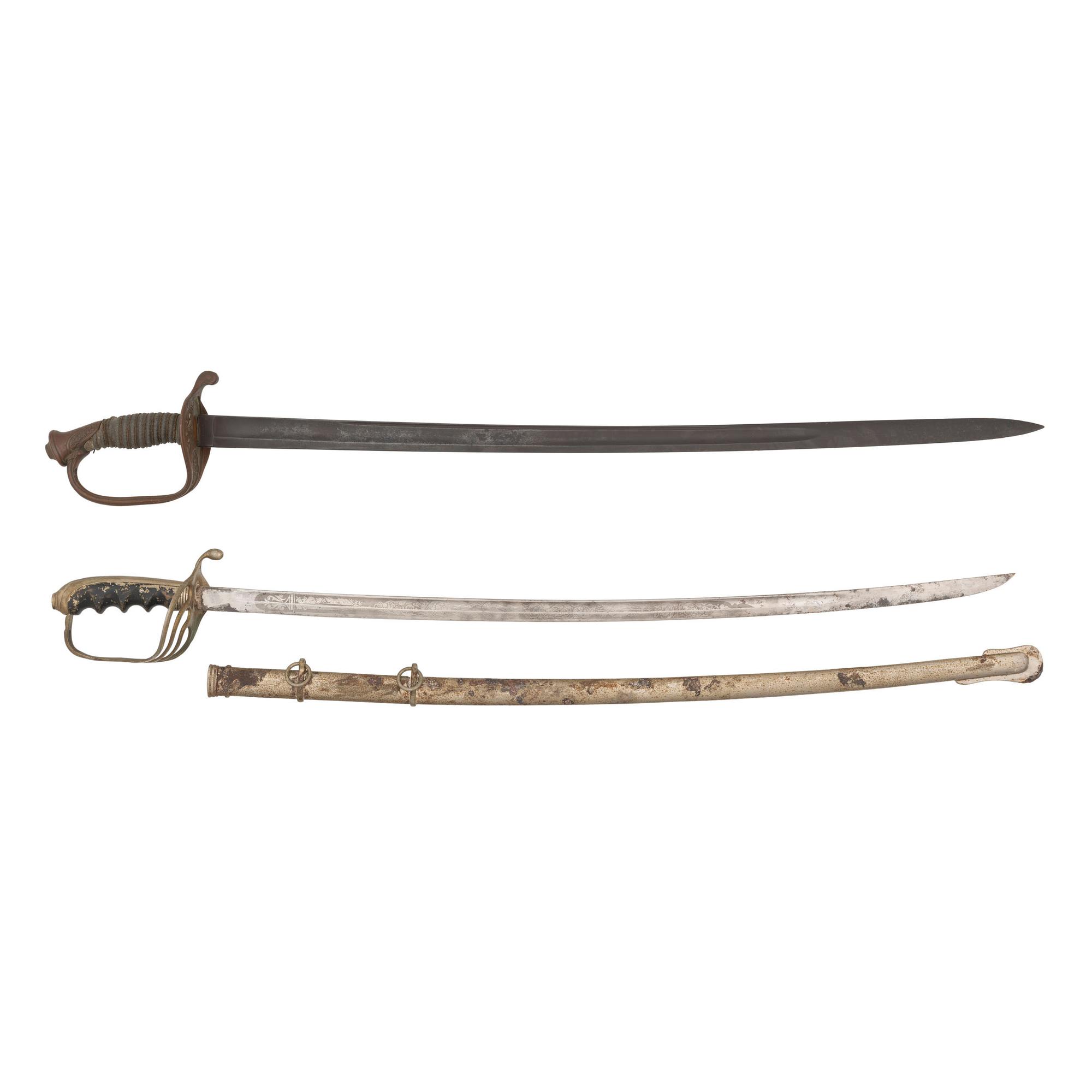 Lot of Two Swords: U.S. M1850 Foot Officers by Horstmann and U.S. M1902 Officers