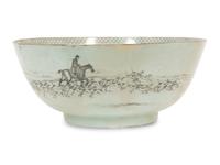 A Chinese Export Grisaille Porcelain Center Bowl