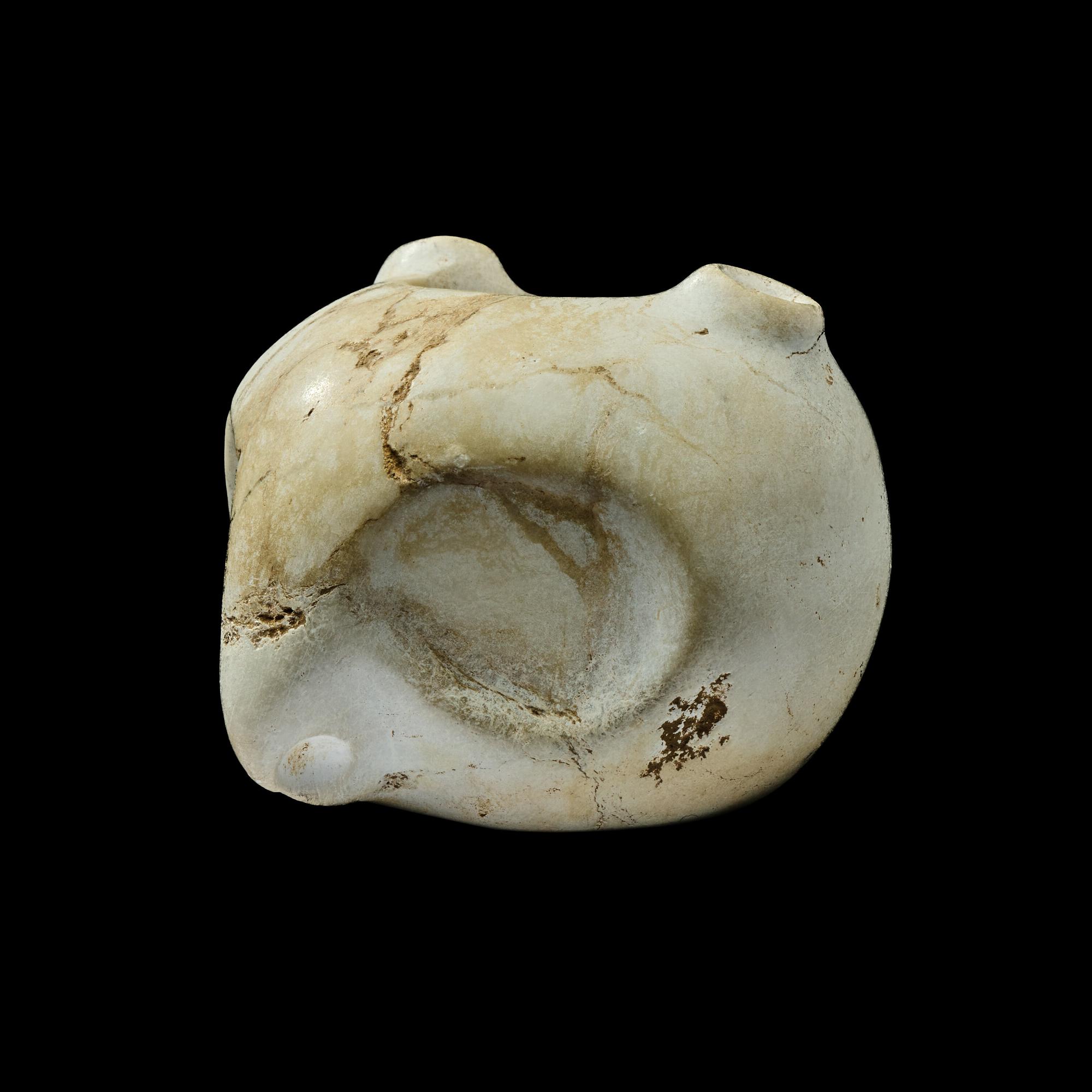 A Costa Rican Marble Mace Head of an Owl