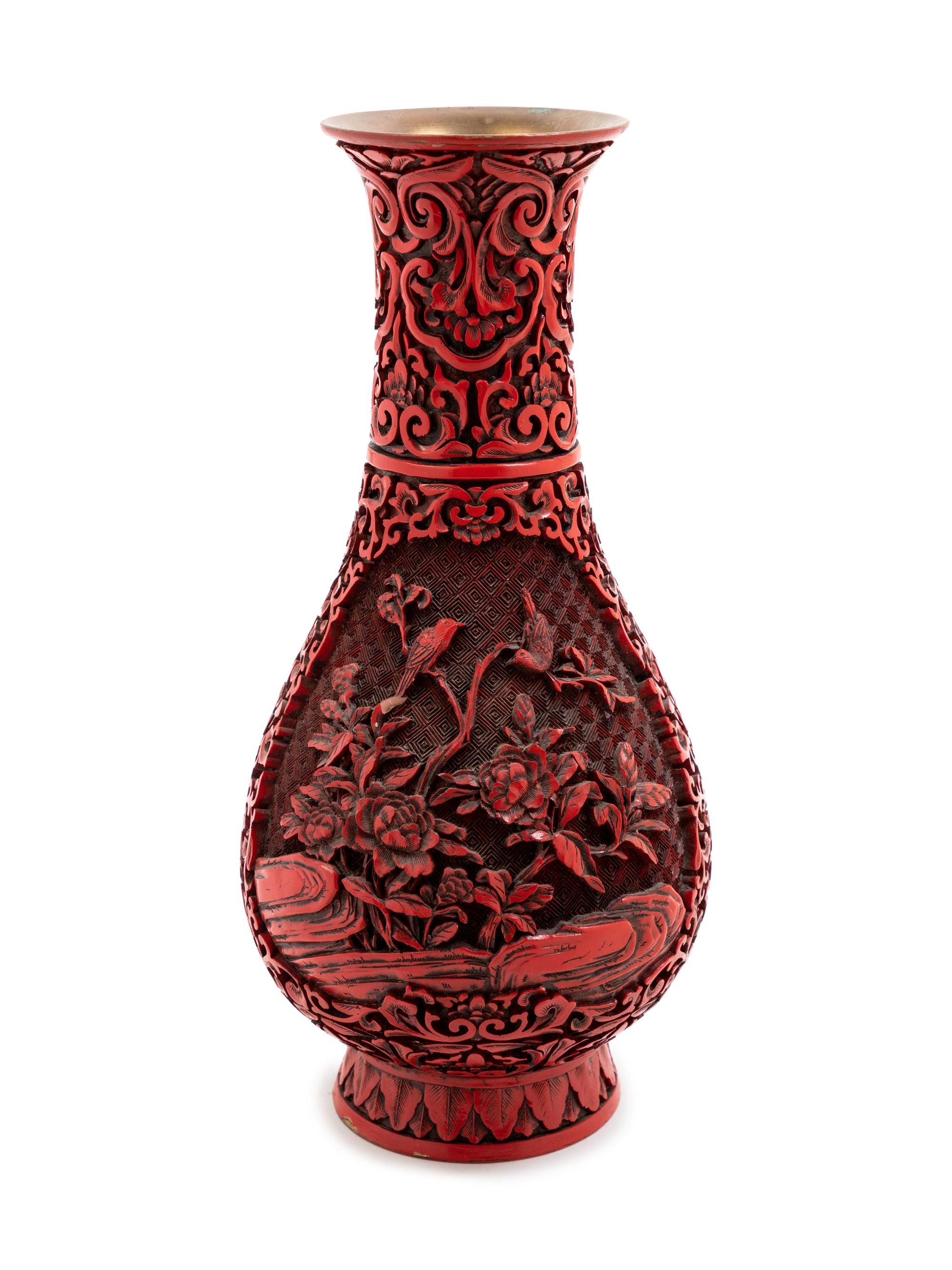 A Chinese Red Lacquered Vase