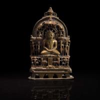 An Indian silver-inlaid brass Jain Shrine 印度耆那教铜嵌银神龛 16th Century (dated equivalent to 1593-4) ???? (???1593?1594?)
