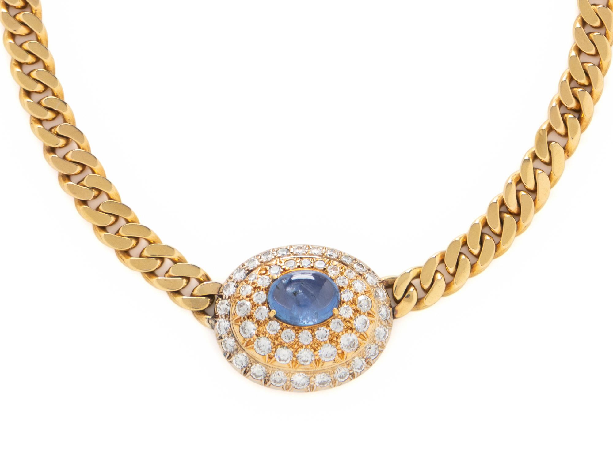 NICOLIS COLA, YELLOW GOLD, SAPPHIRE AND DIAMOND NECKLACE