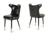 A Set of Six Leather-Upholstered Wingback Chairs