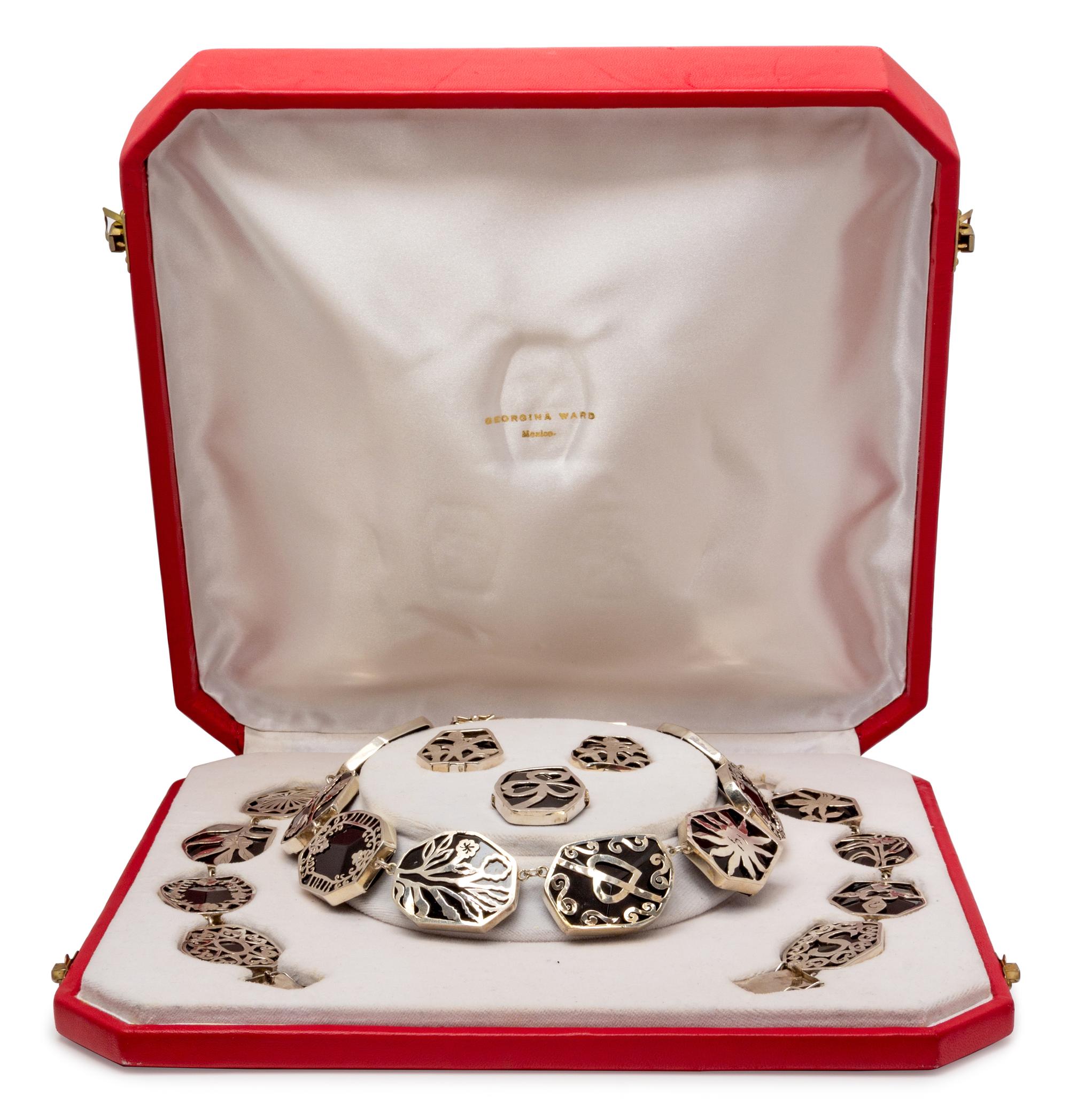 A Silver and Onyx Parure, Georgina Ward,
