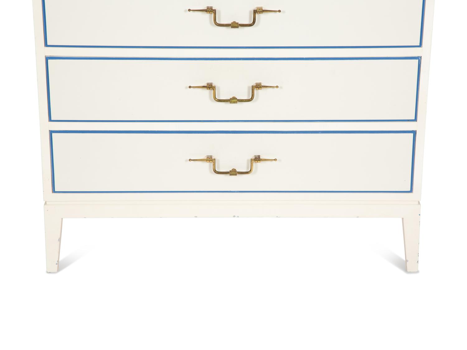 A Tommy Parzinger White Lacquer Commode