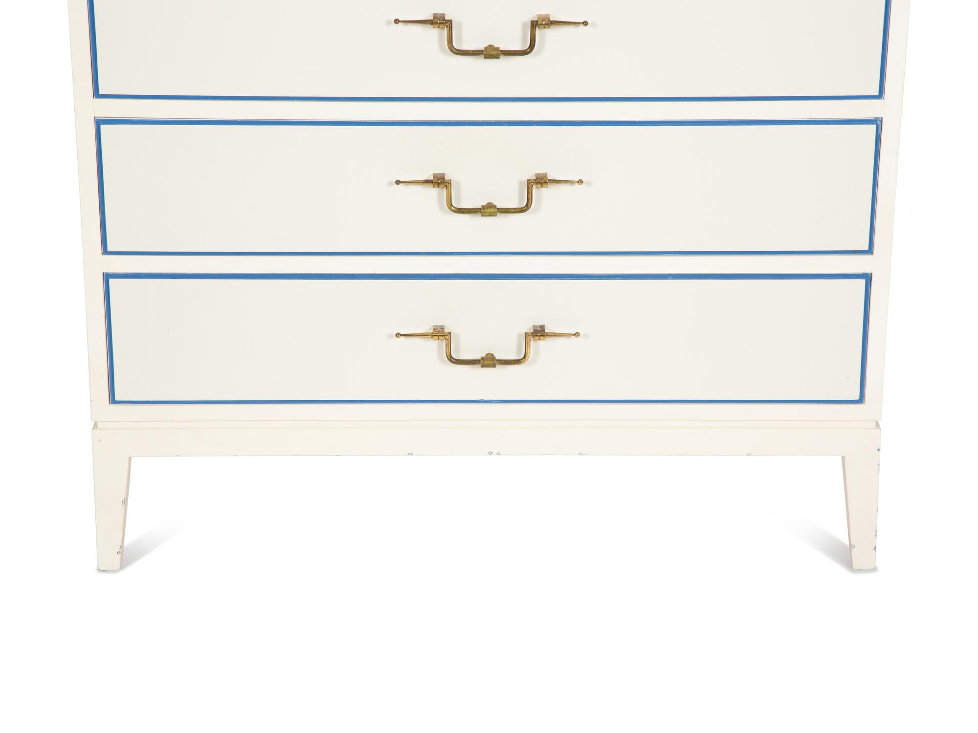 A Tommy Parzinger White Lacquer Commode