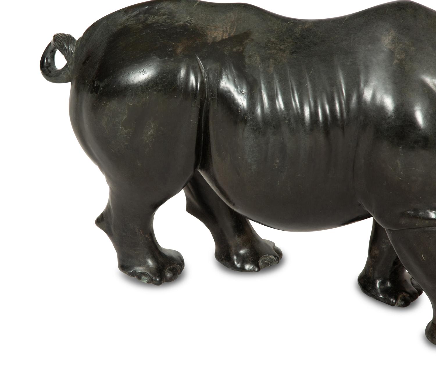 A Carved Stone Model of a Rhinoceros