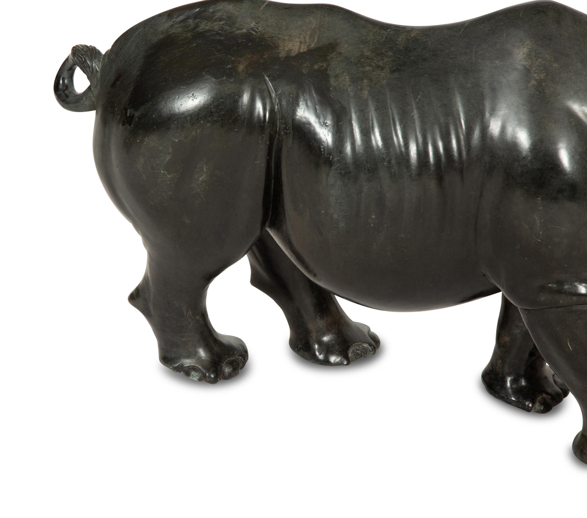 A Carved Stone Model of a Rhinoceros