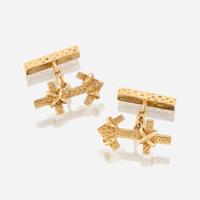 A pair of gold cufflinks, Tiffany & Co. Schlumberger