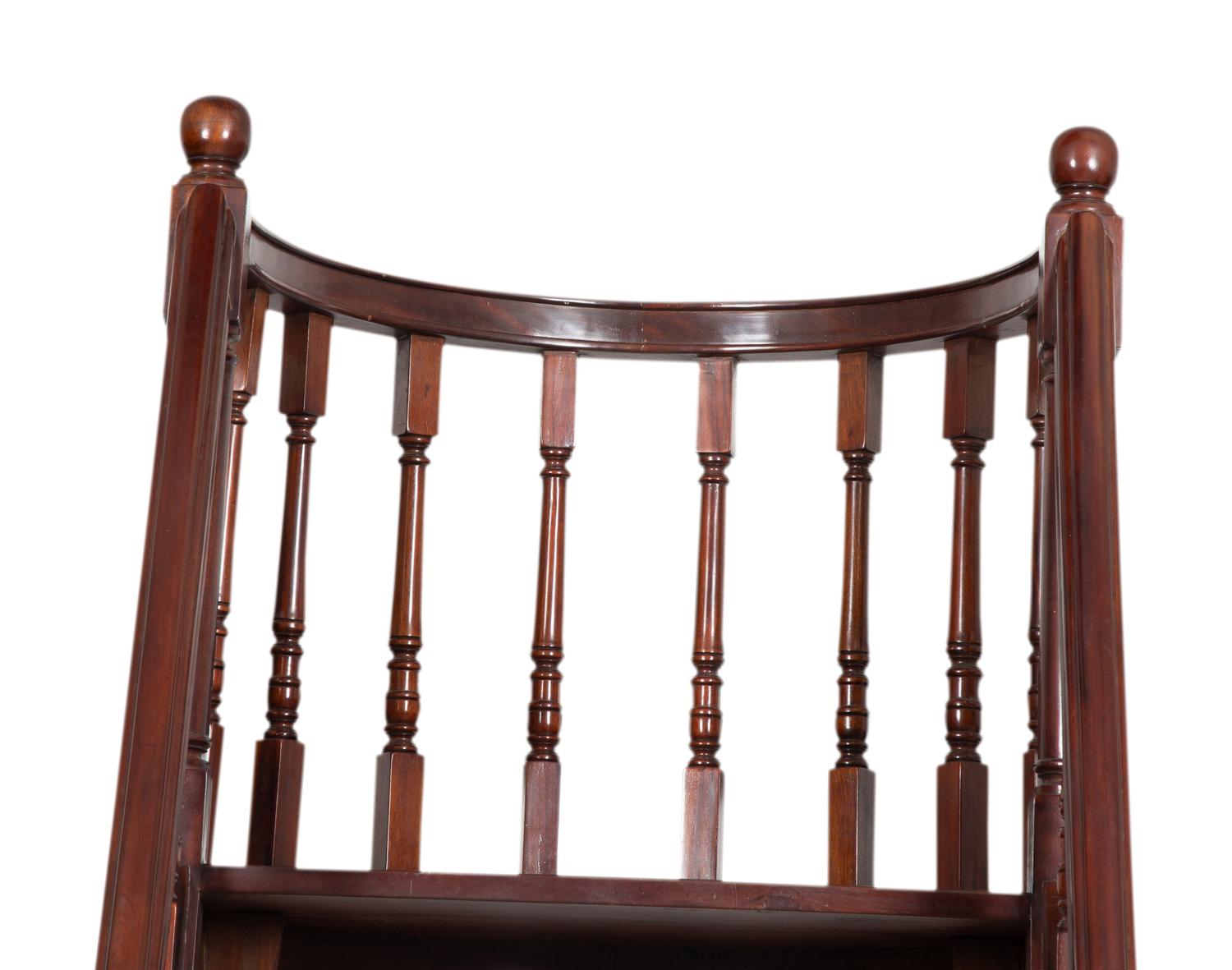 A Set of Georgian Style Mahogany Library Steps