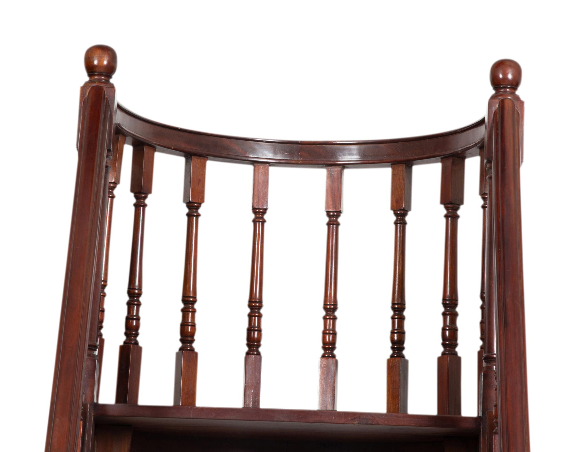 A Set of Georgian Style Mahogany Library Steps