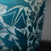 Blue cameo vase, c. 1900 Daum, France