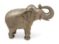 A Southeast Asian Silvered Metal Elephant