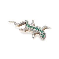 DIAMOND AND EMERALD SALAMANDER BROOCH