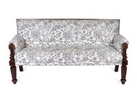 A Pair of Continental Walnut Upholstered Sofas — EARLY 20TH CENTURY