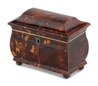 A Regency Tortoise Shell Tea Caddy