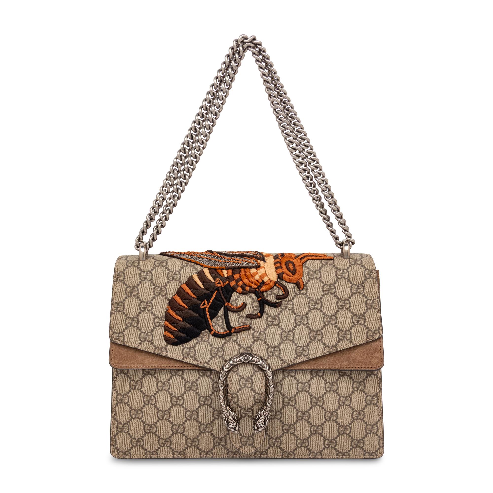 GUCCI, BEE-EMBROIDERED DIONYSUS BAG
