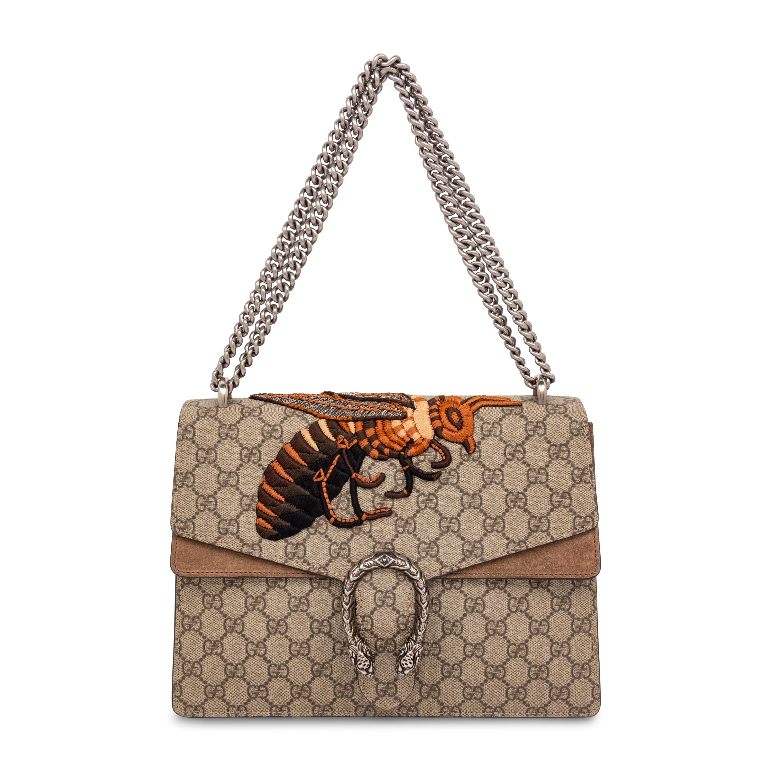 GUCCI, BEE-EMBROIDERED DIONYSUS BAG