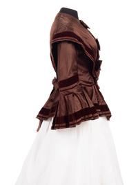 Two Silk Bodices Trimmed with Velvet, 1850s