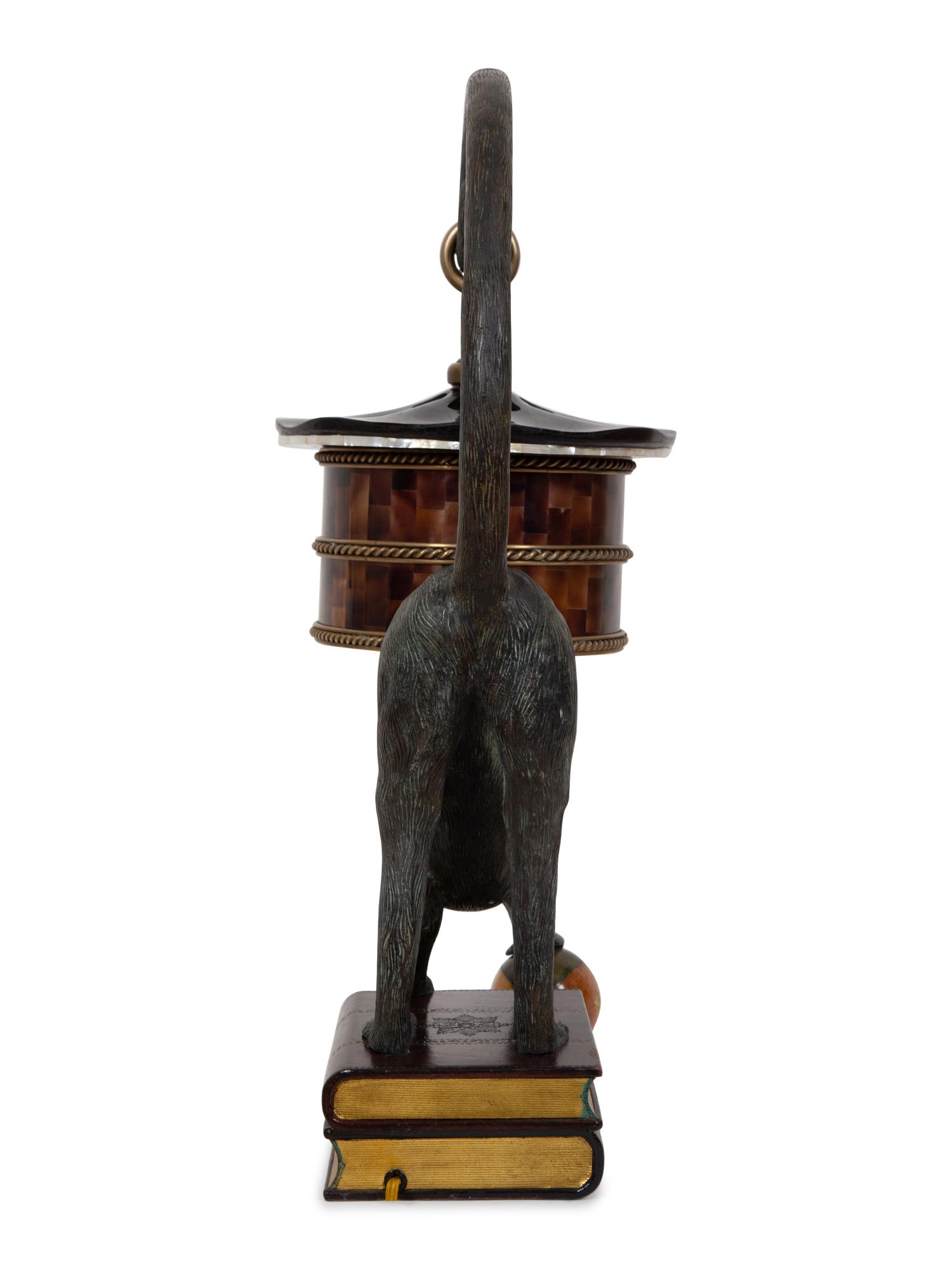 A Maitland-Smith Bronze Monkey Lamp