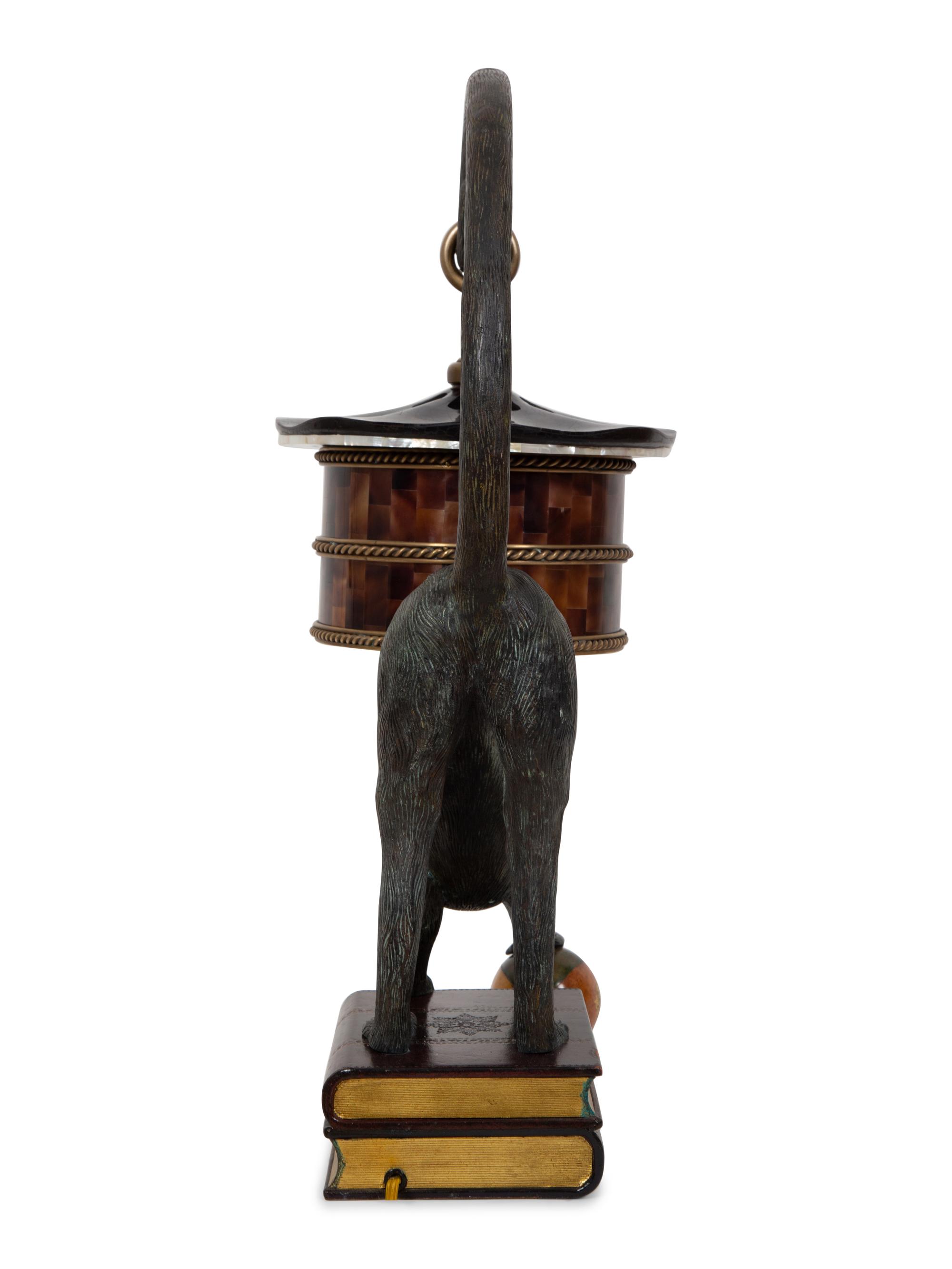 A Maitland-Smith Bronze Monkey Lamp