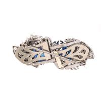 PAIR OF SAPPHIRE AND DIAMOND DRESS CLIPS