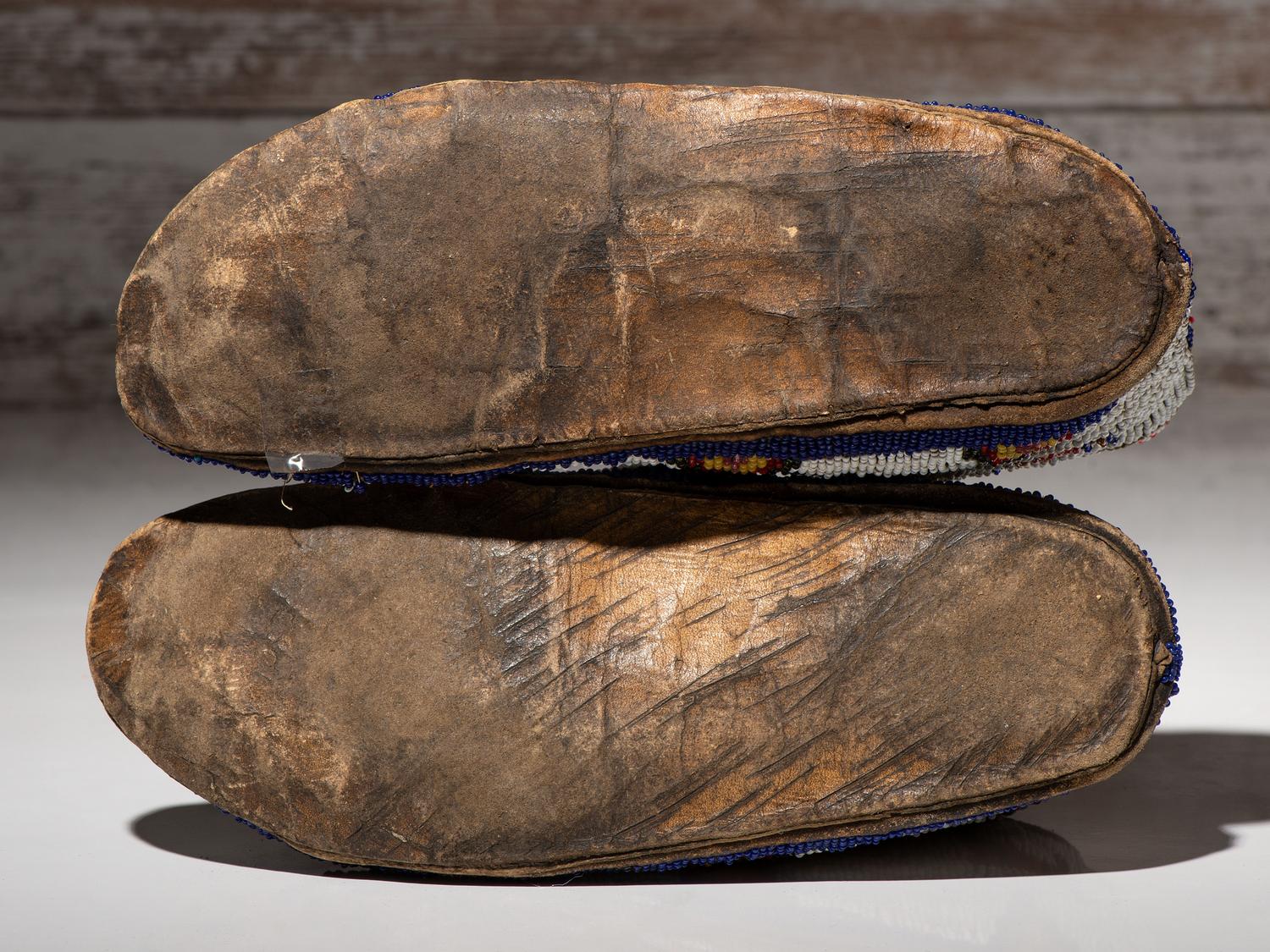 Cheyenne Beaded Hide Moccasins, with Thunderbirds