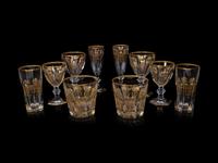 A Baccarat Empire Gilt Decorated Stemware Service