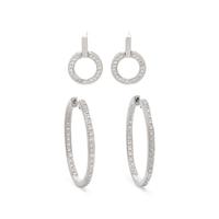 COLLECTION OF WHITE GOLD AND DIAMOND EARRINGS