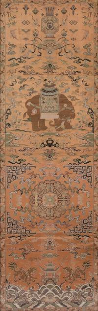 A Set of Four Chinese Embroidered Silk Wall Panels Each 59 1/2 x 19 1/2 inches. — LATE QING DYNASTY