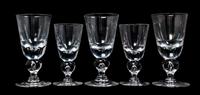 A Set of Steuben Tear-Drop Stemware for Twelve Height of taller 6 3/4 inches. — SECOND HALF 20TH CENTURY