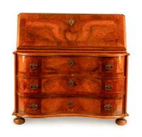 A Continental Burl Walnut Slant-Front Bureau