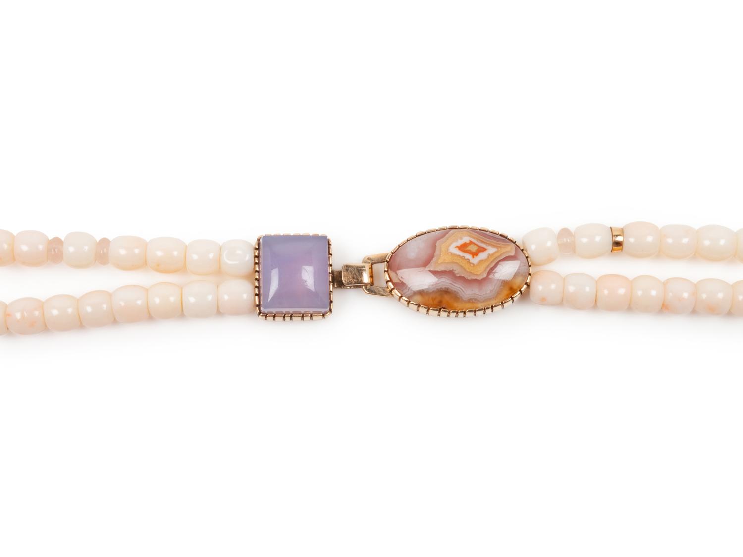 Double-Strand Necklace with 14k Gold
