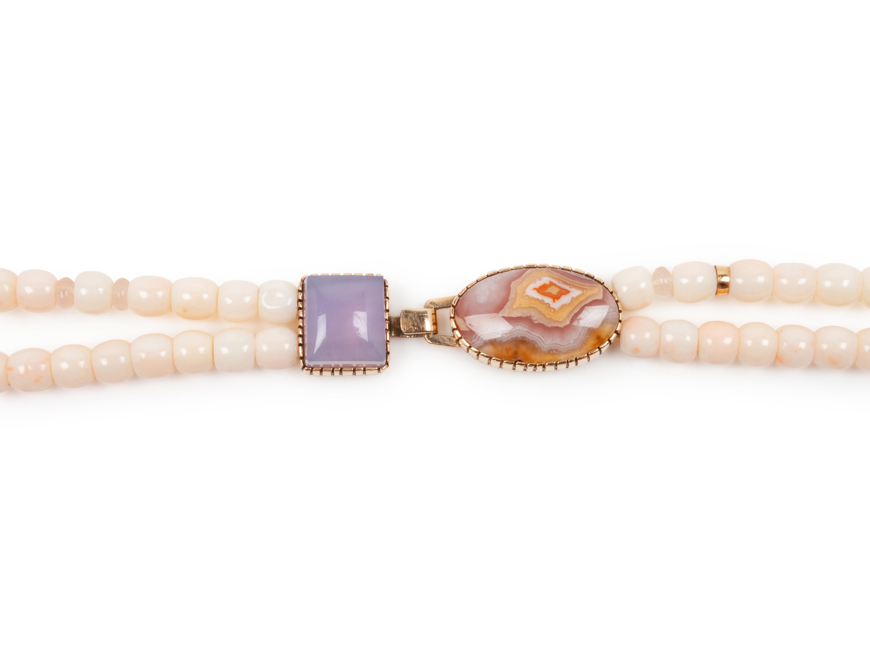 Double-Strand Necklace with 14k Gold