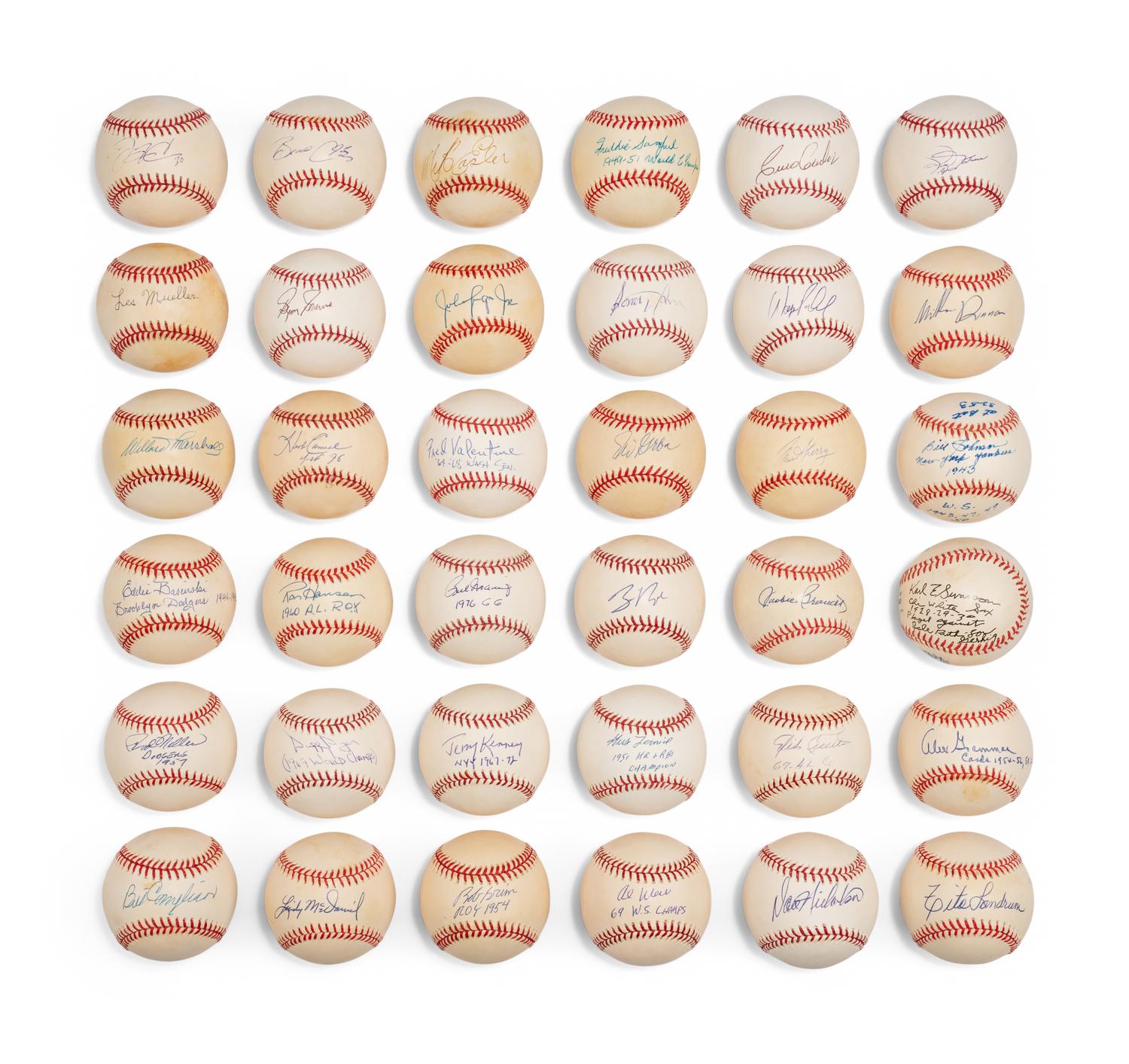 Bases Loaded Signed Autograph Baseball Group No. 58