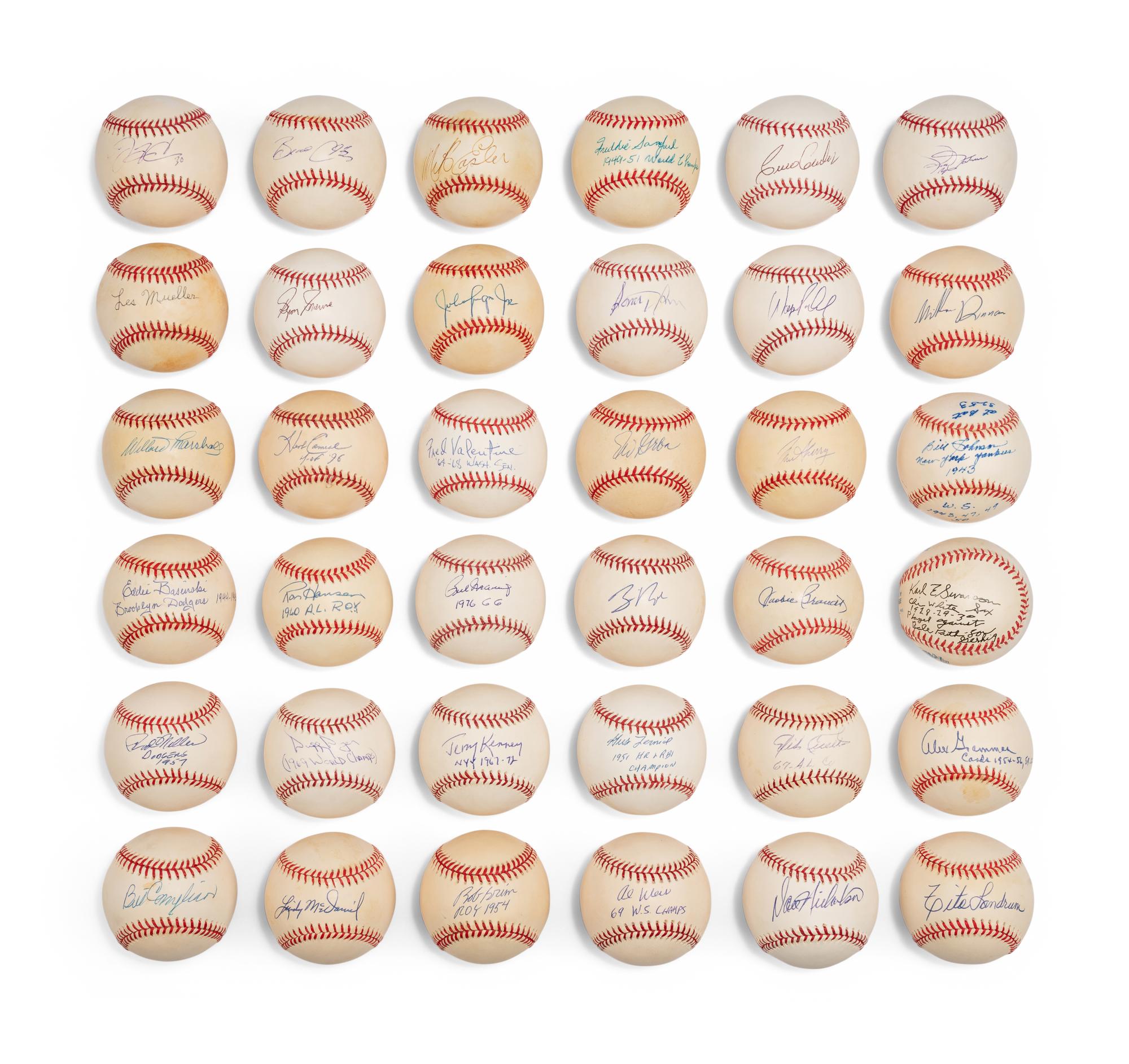 Bases Loaded Signed Autograph Baseball Group No. 58