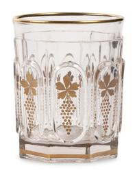 A Val Saint Lambert Gilt Decorated Cut Glass Table Service