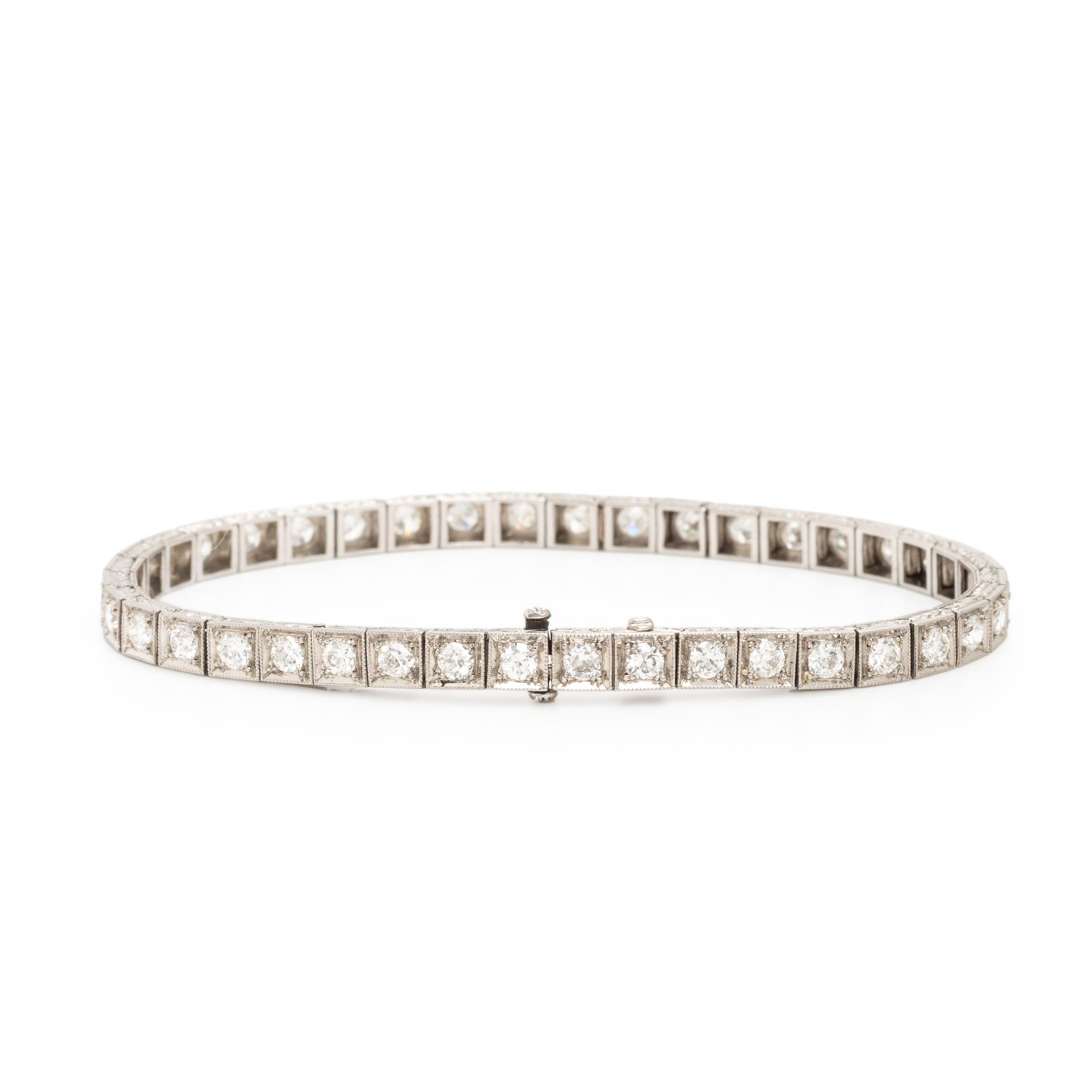 Art Deco, Diamond and Platinum Line Bracelet