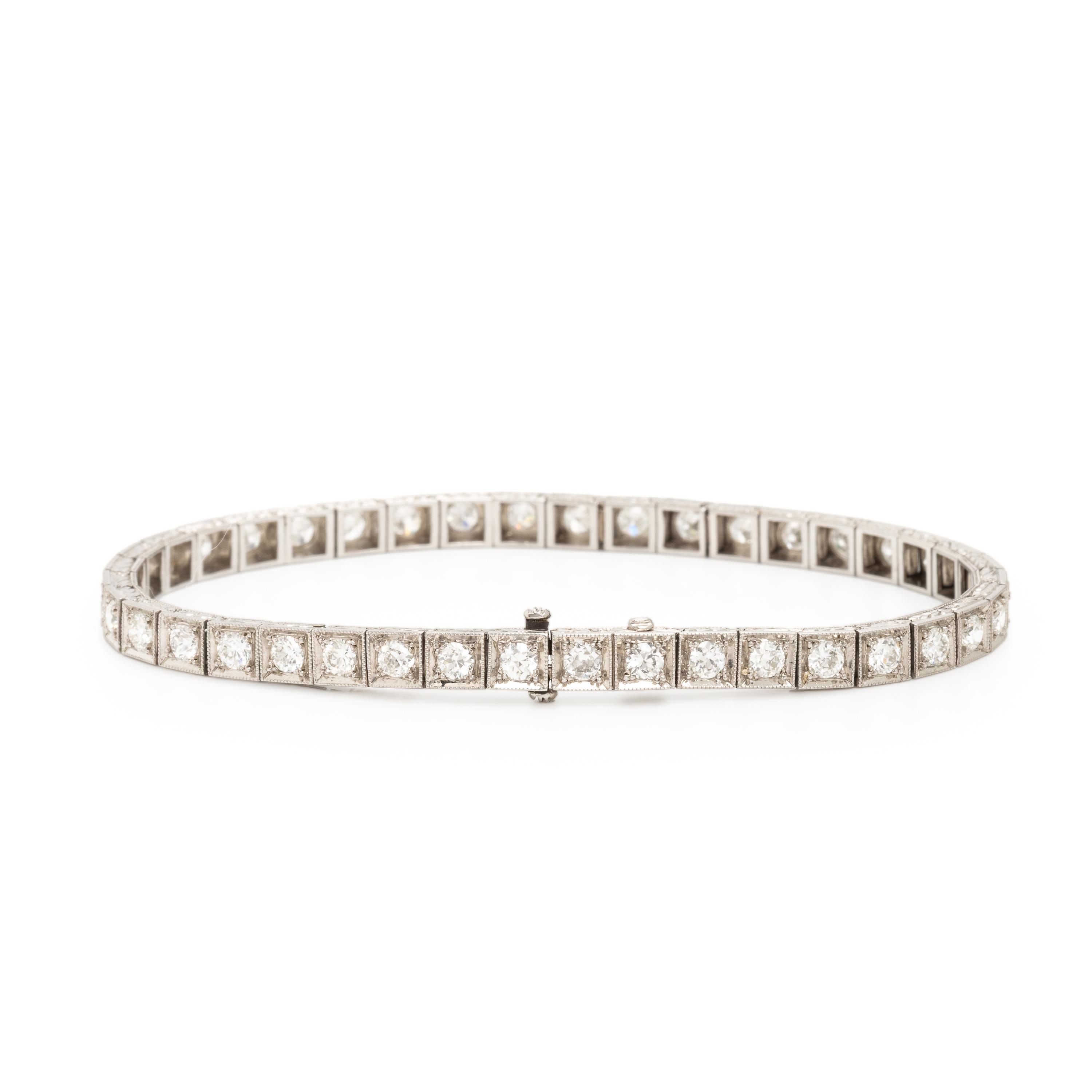 Art Deco, Diamond and Platinum Line Bracelet