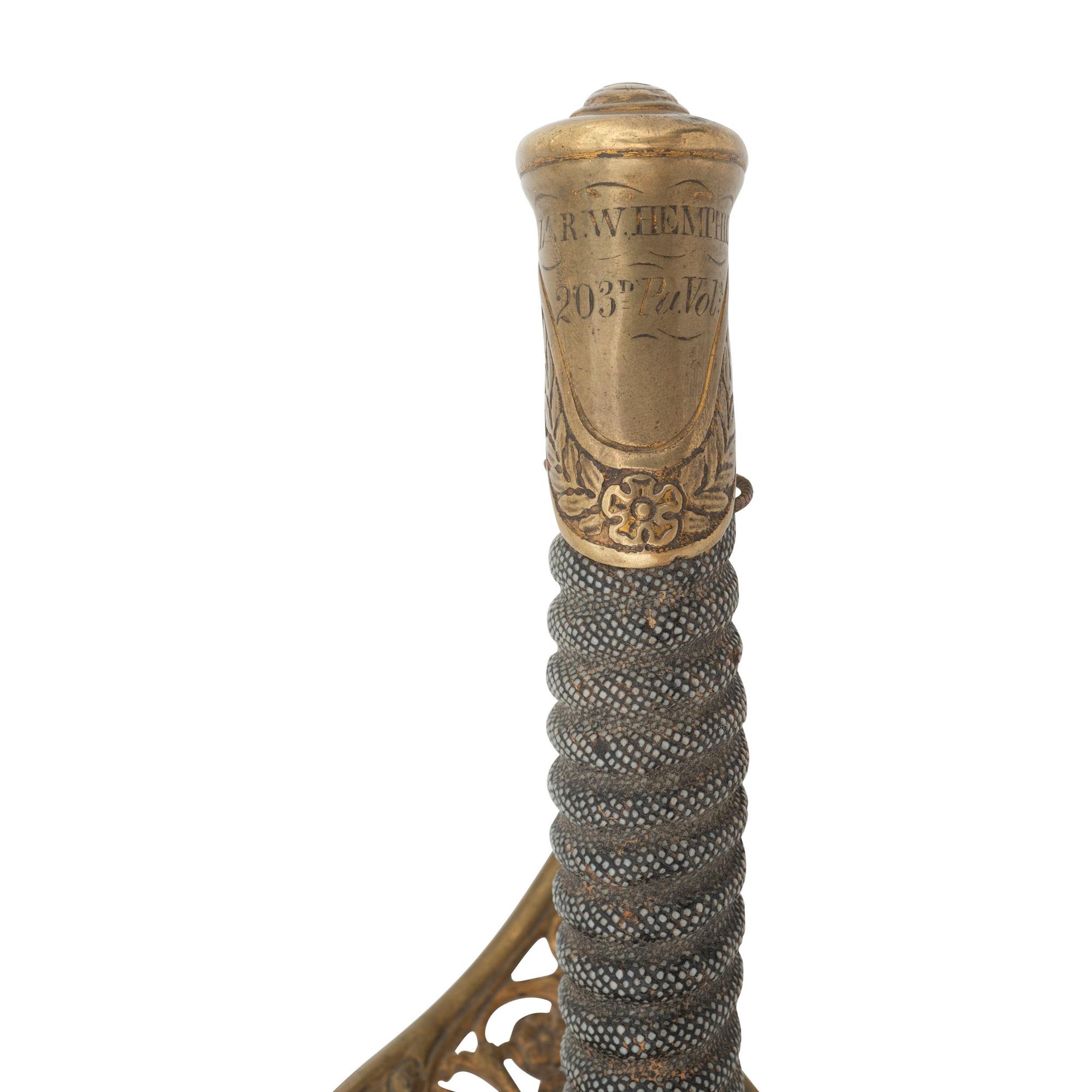 Klingenthal Model 1850 Foot Officers Sword Presented to RW Hemphill - 203 PA Volunteer Infantry - Mortally Wounded at Fort Fisher