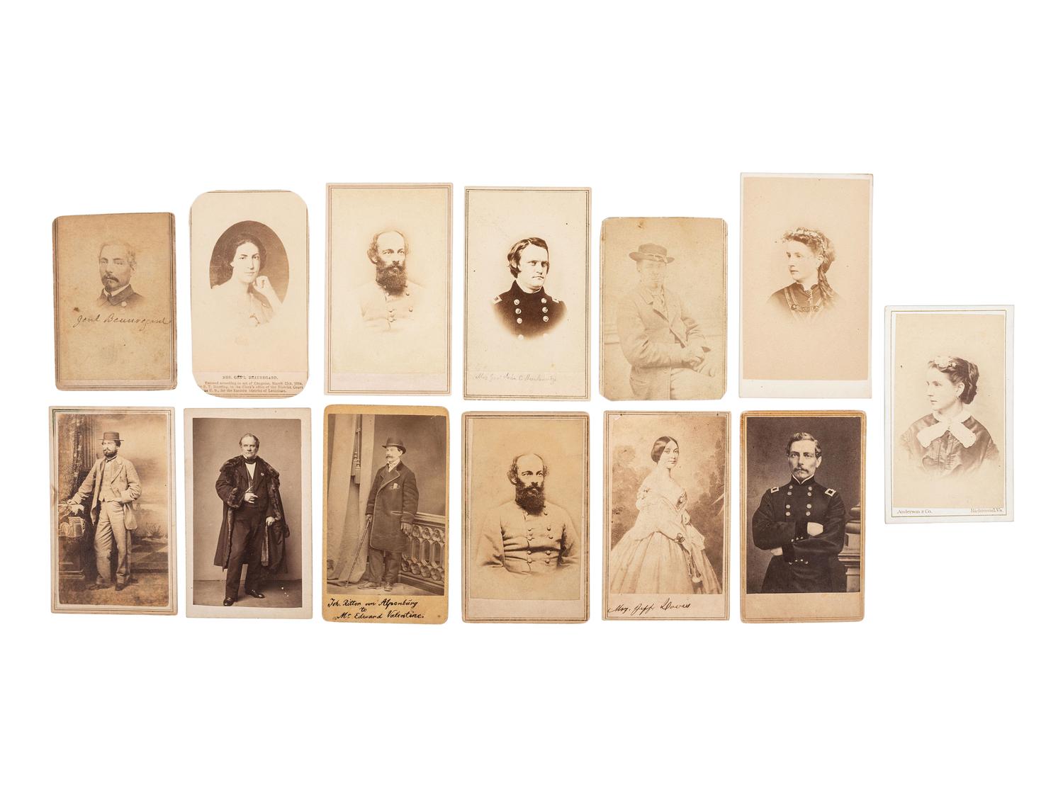 [CIVIL WAR - THE CONFEDERACY]. A group of 25 CDVs, incl. President Jefferson Davis and Confederate Generals JOHNSTON, SMITH, BEAUREGARD, EWELL, and SEMMES.