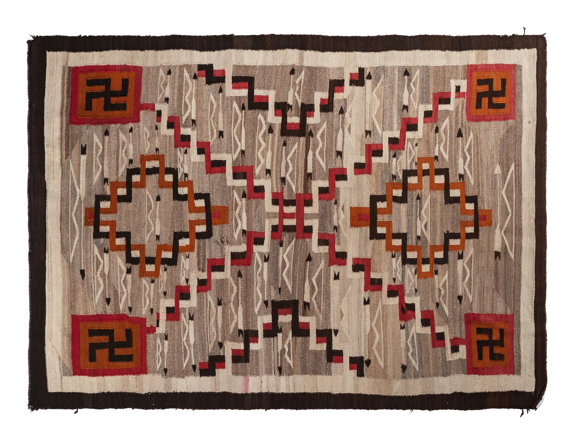 Navajo Pictorial Storm Pattern Weaving / Rug