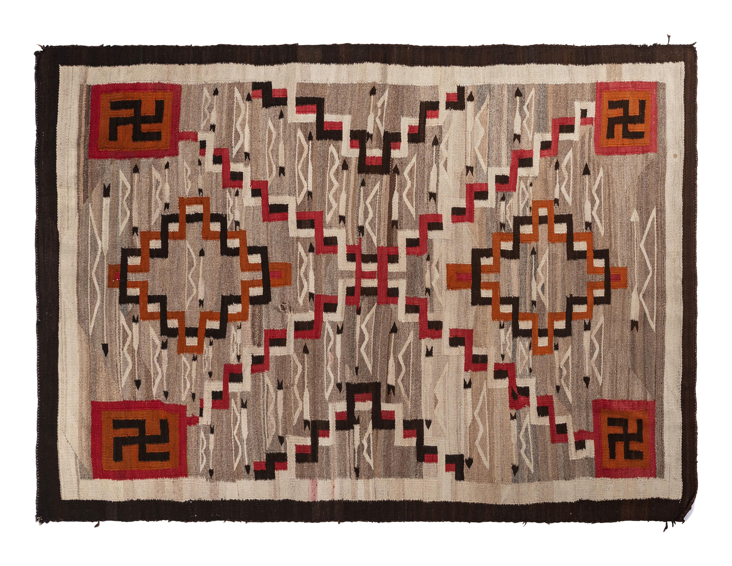 Navajo Pictorial Storm Pattern Weaving / Rug