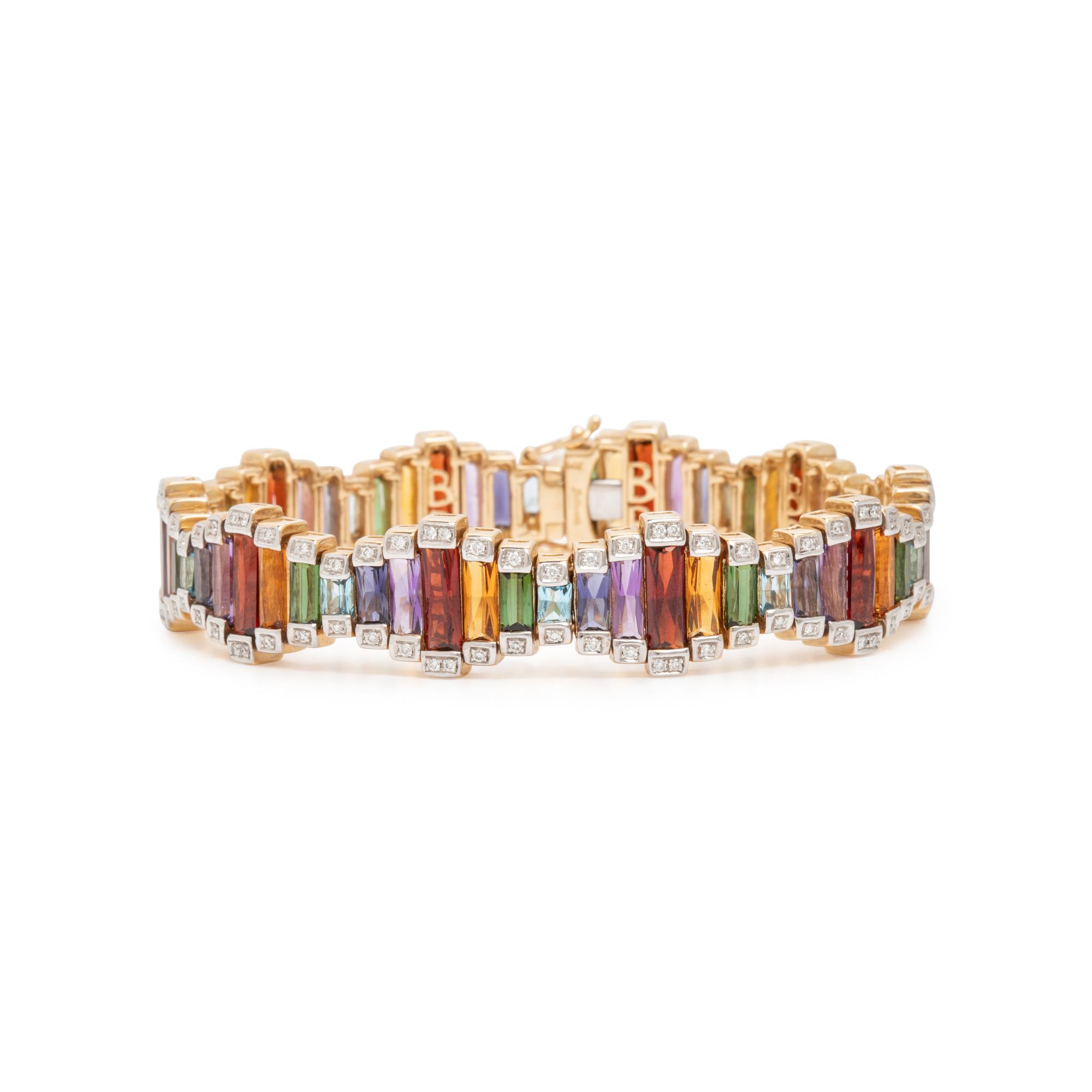 Bellarri, Multigem, Diamond and Yellow Gold Bracelet